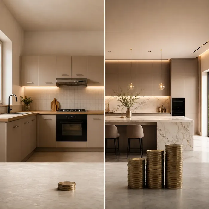 Kostenvergelijking keuken wrappen versus nieuwe keuken, sfeerbeeld