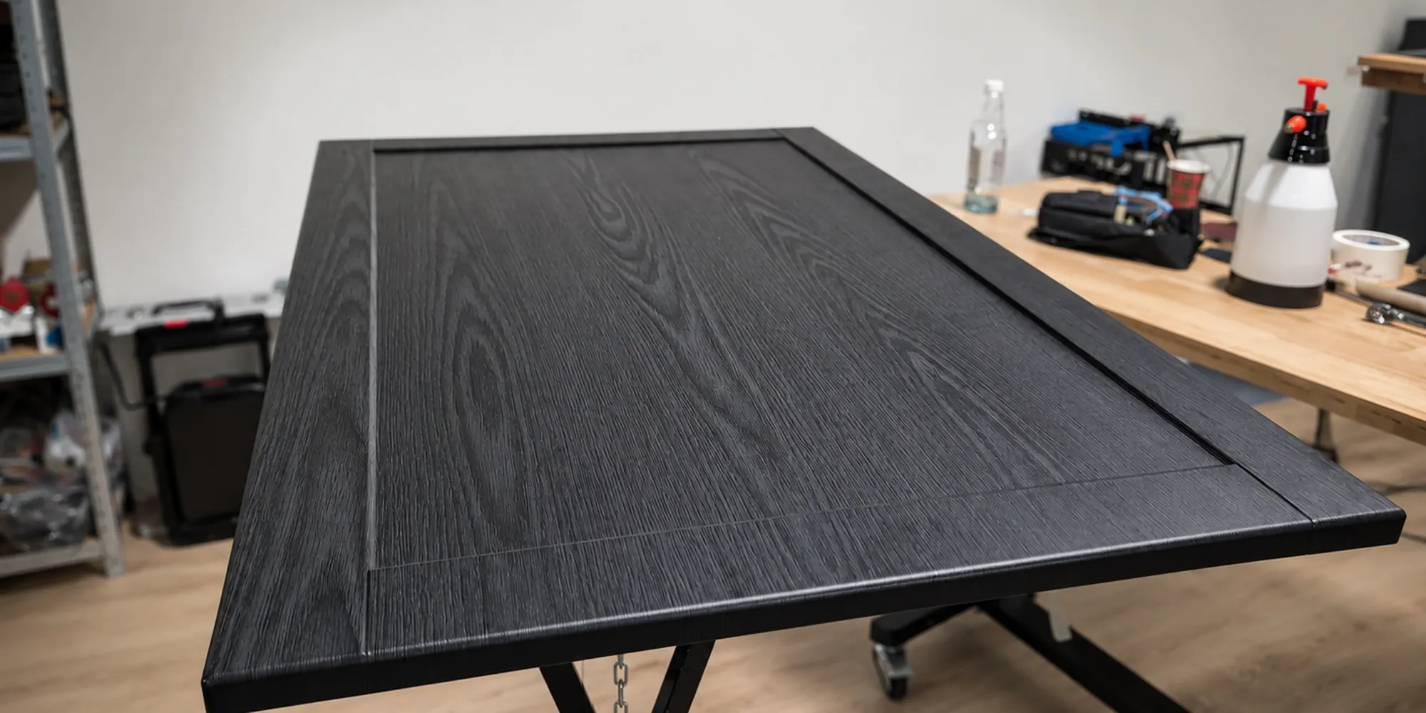 Voorbeeld van een afgewerkte rand na het wrappen, ter illustratie